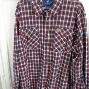 Men's 3XL Long Sleeve Button Shirt Red/green Plaid Rocawear Classic